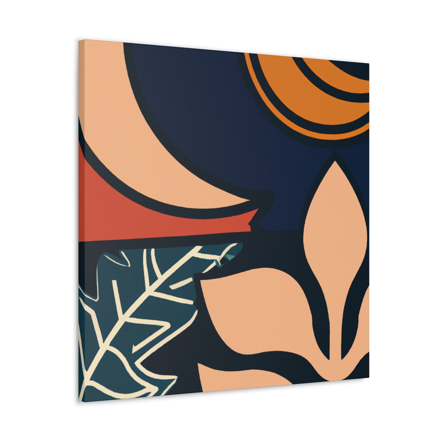 Blue Curve - Midcentury Canvas