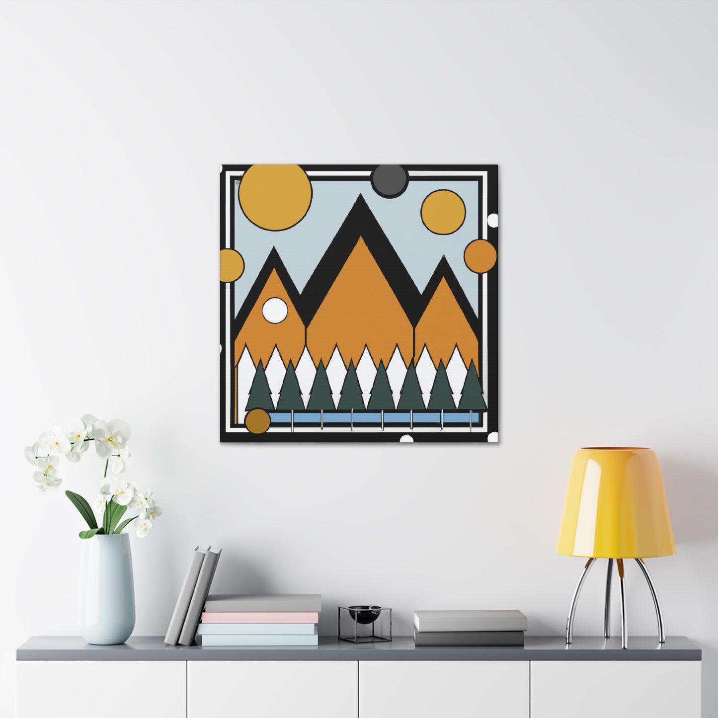 Geo-Blossoms Midcentury - Canvas