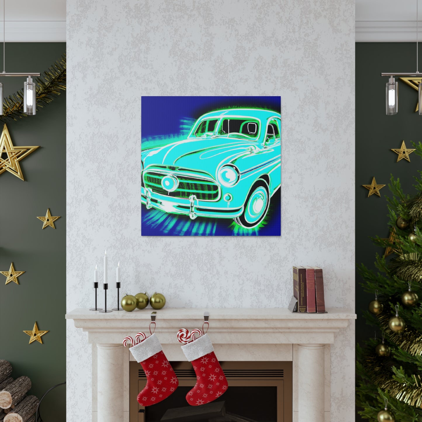 "Retro Rev-Up" - Automobile Canvas