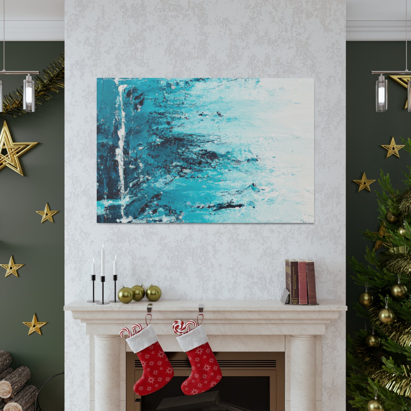 Aqua Frost- Abstract Canvas