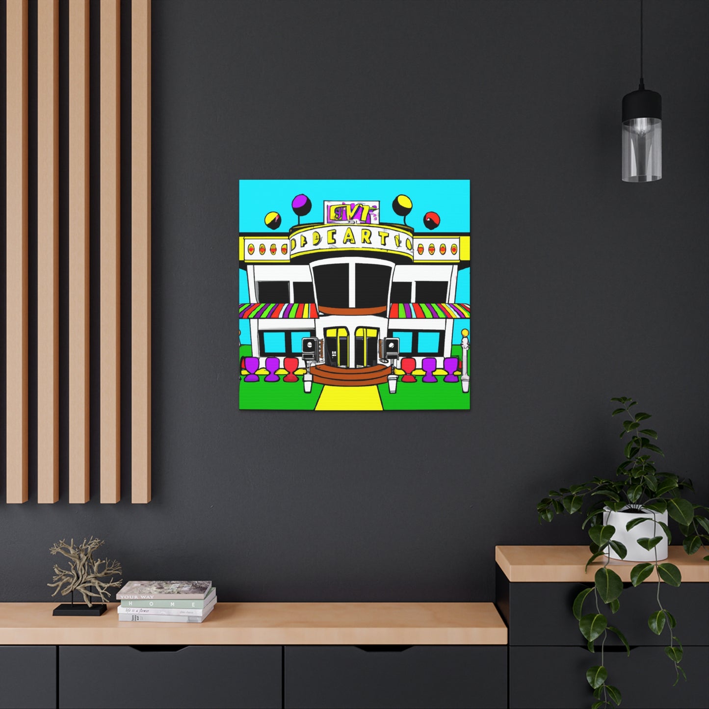 Rock-A-Boogie Drive-In Dance Hall - Architectural Canvas Pop Art