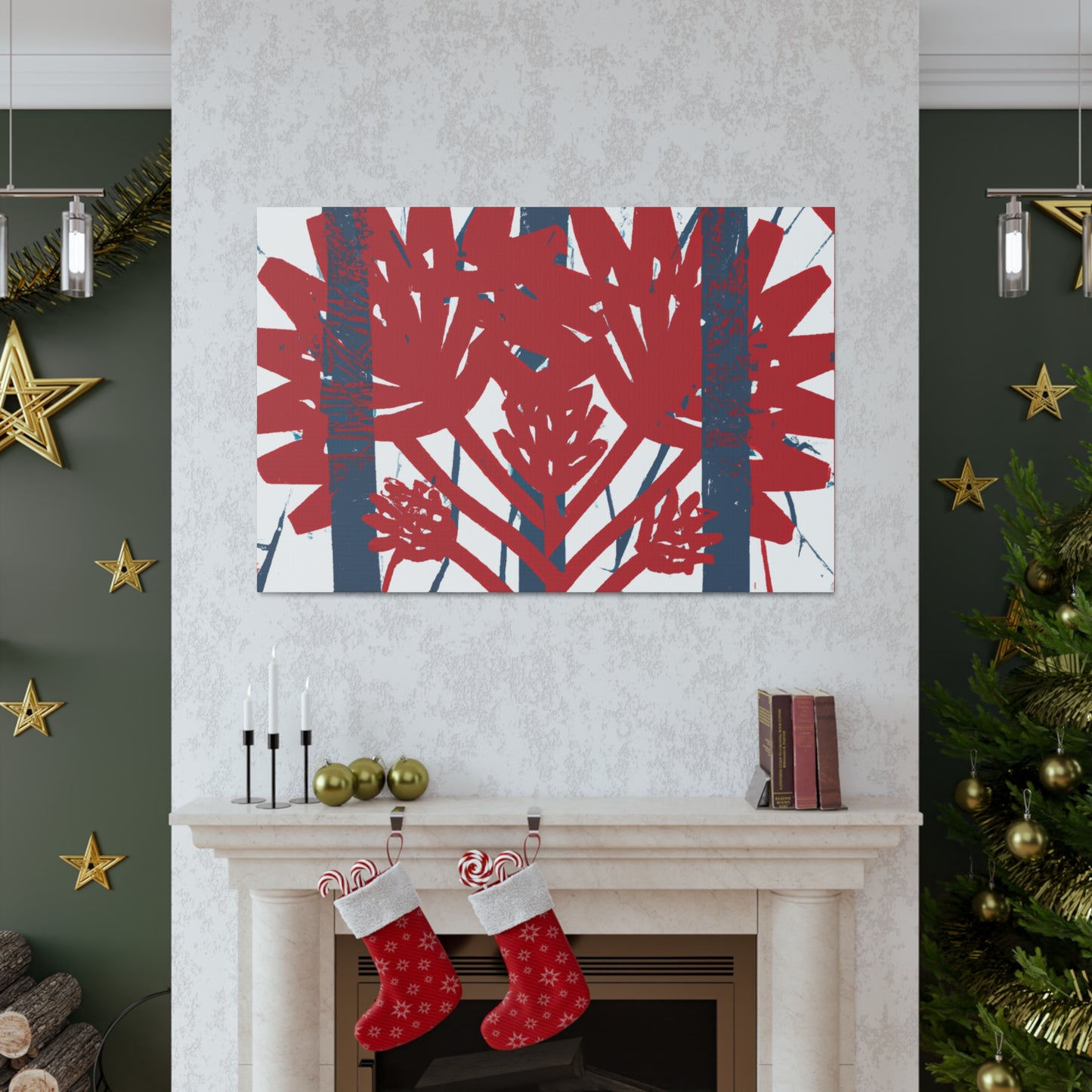 Sparklecrane - Floral Canvas Retro Design