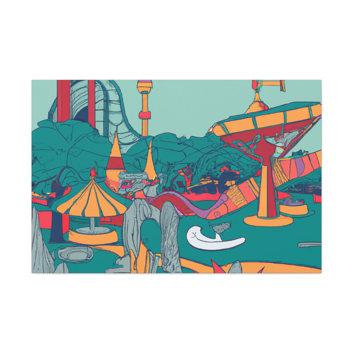 Growtopia - Landscape - Amusement - Canvas