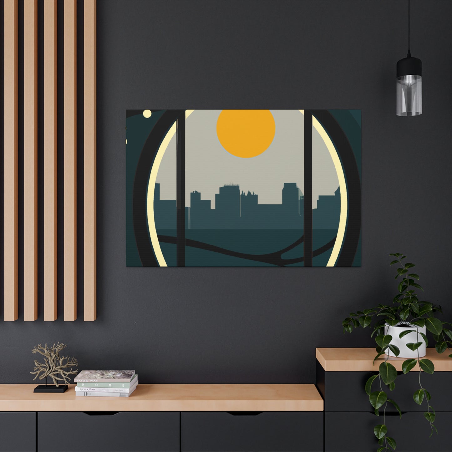 Moon Rise - Midcentury Canvas