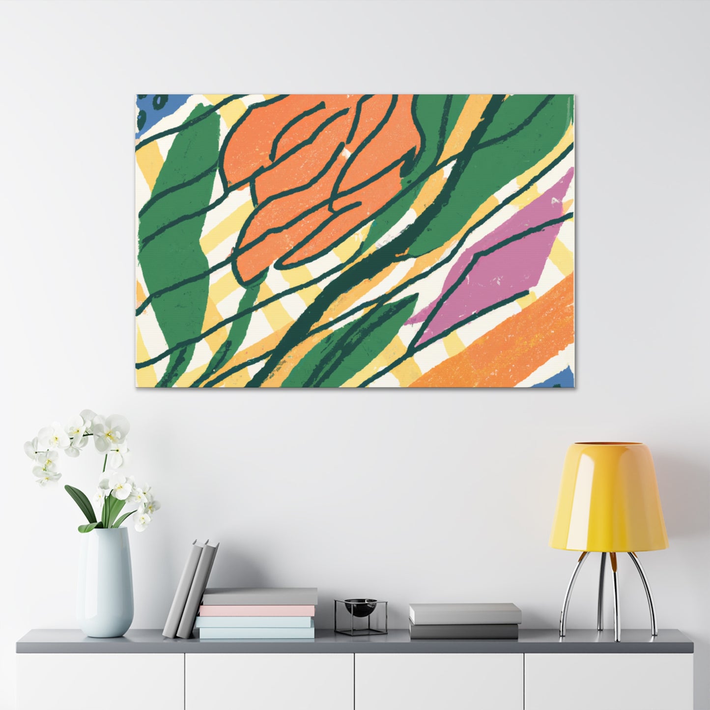 Goldenglare Flower - Midcentury Canvas