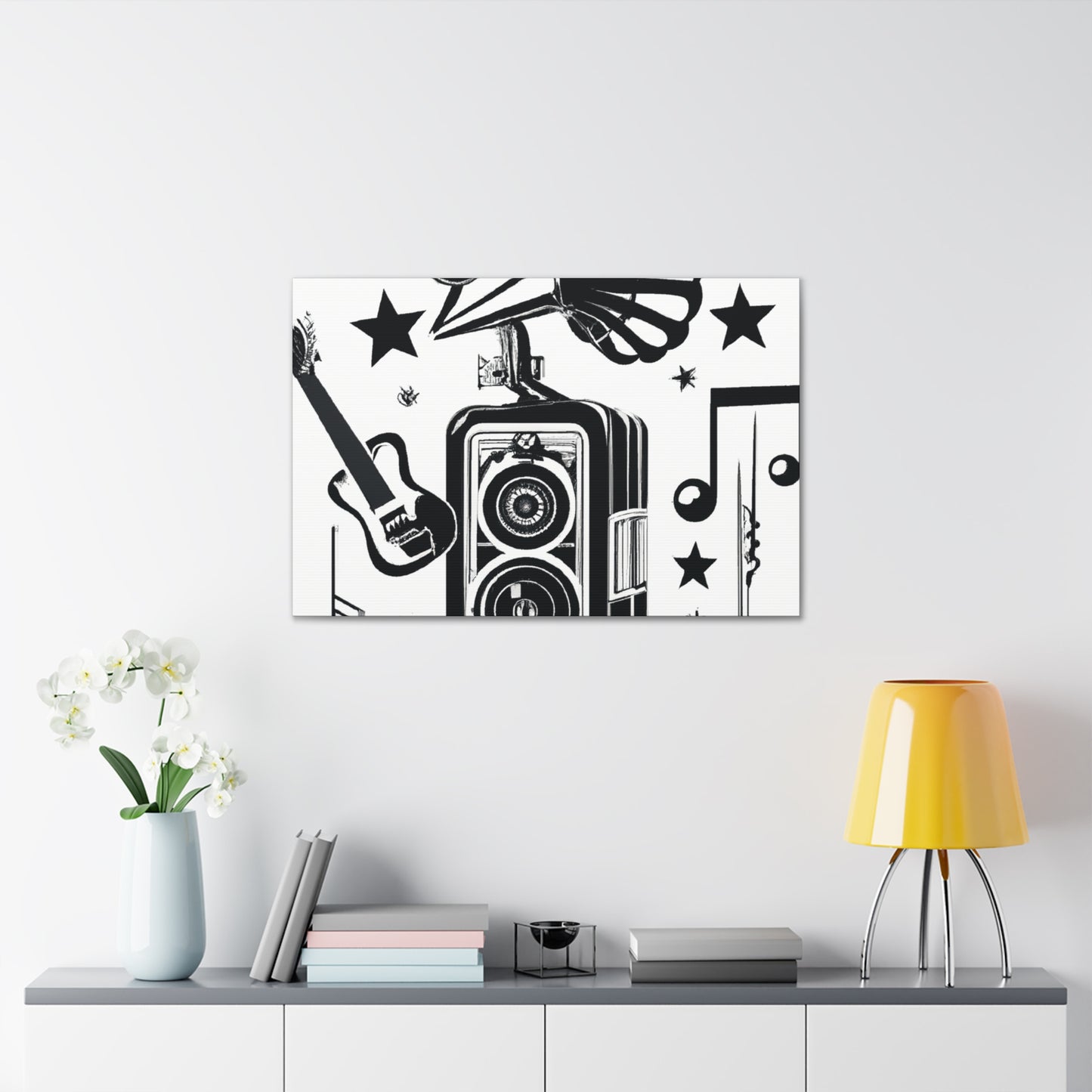 Grooving - Retro Music and Film Canvas