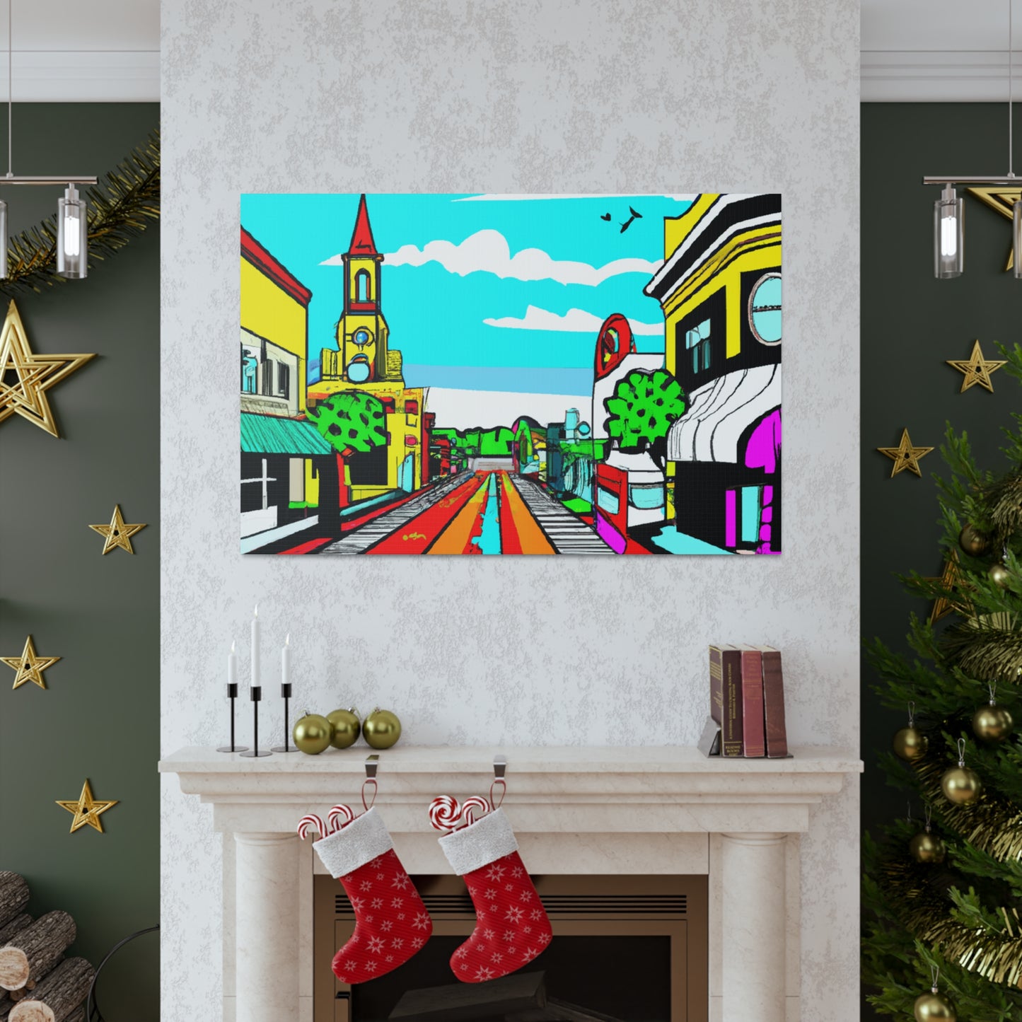 Steeple Road - Architectural Canvas Pop Art