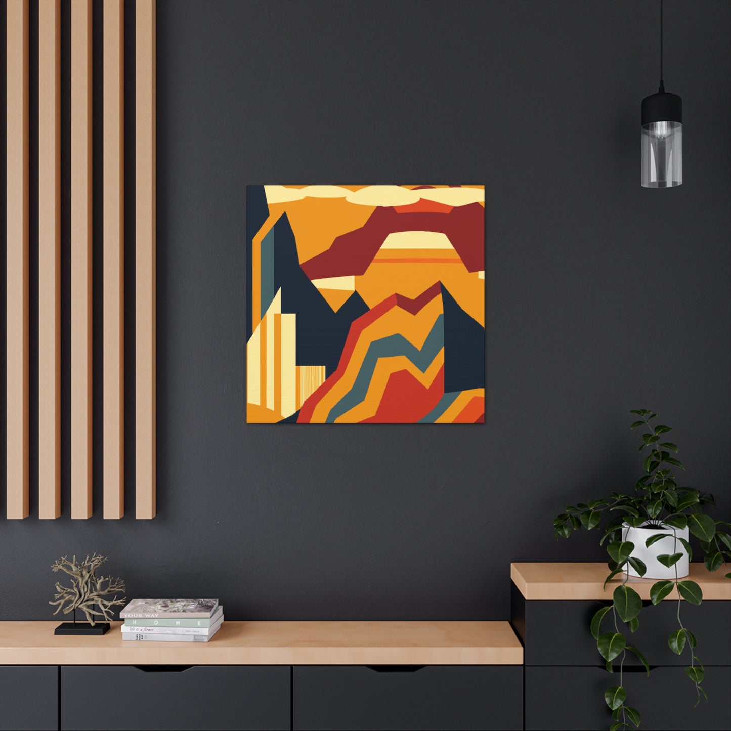 Barbicurl Lion - Midcentury Canvas - Abstract