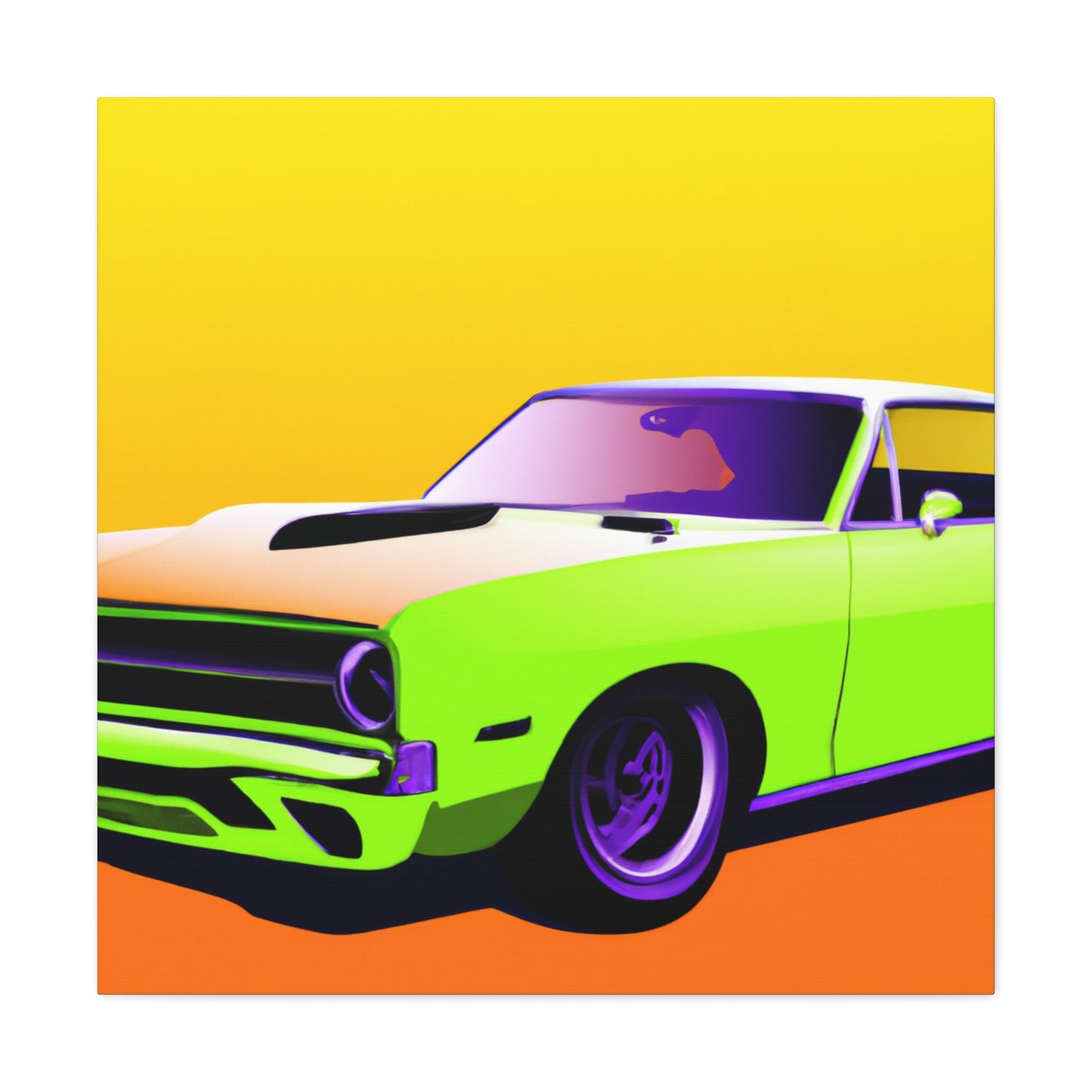 Big Neon Rocket - Automobile - Canvas