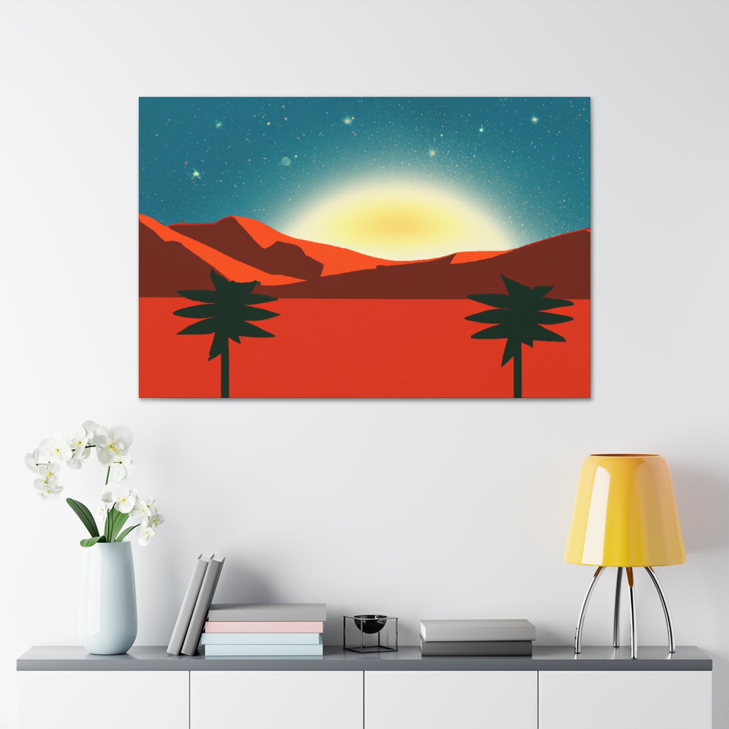 Vivid Hummingbird- Midcentury - Canvas