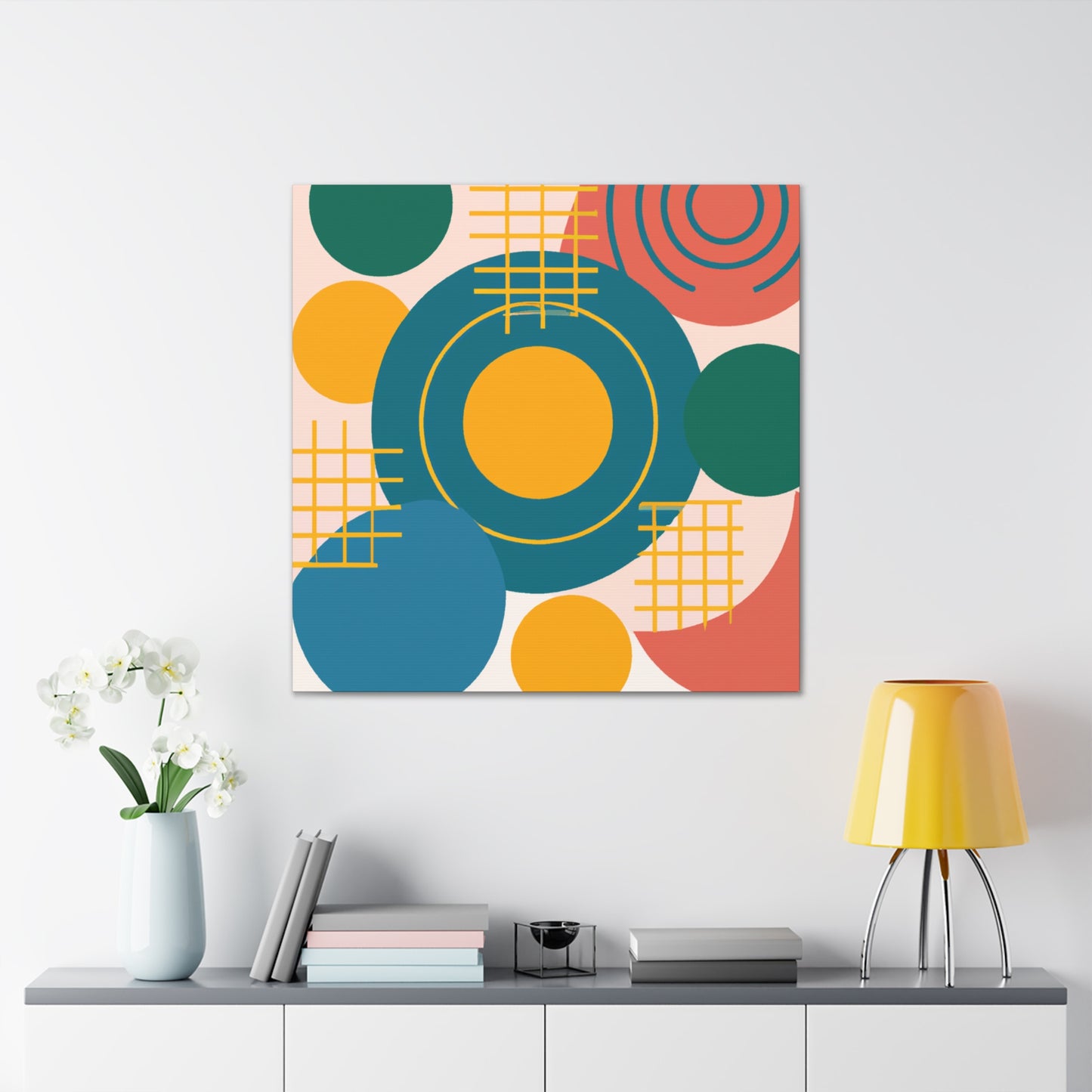 Twirling Florals- Midcentury - Canvas