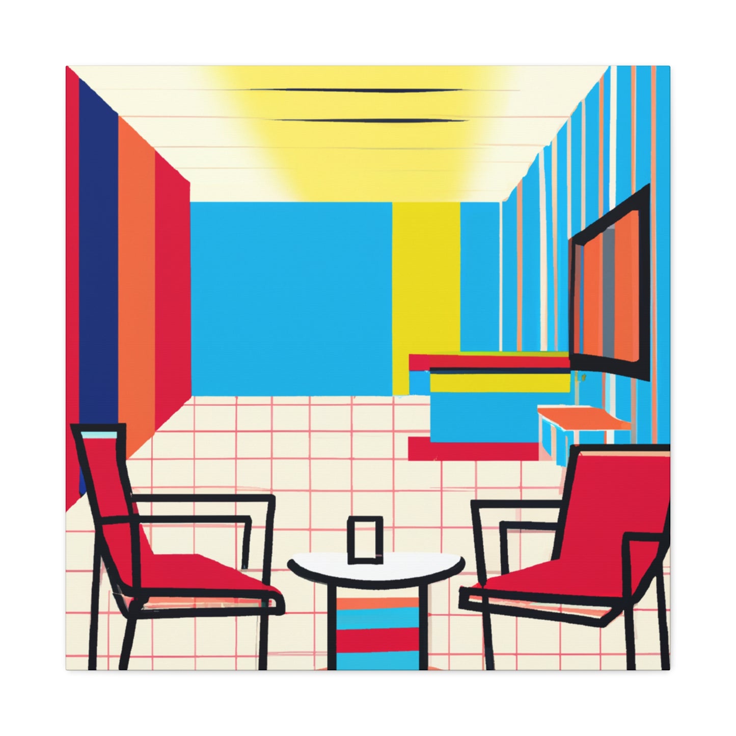 "Chaotic Harmony- Midcentury" - Canvas
