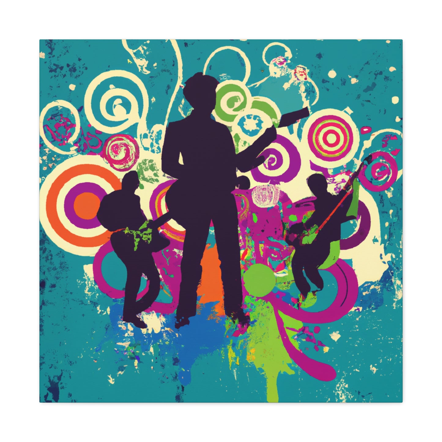"Clock Rock - Retro Music" - Canvas