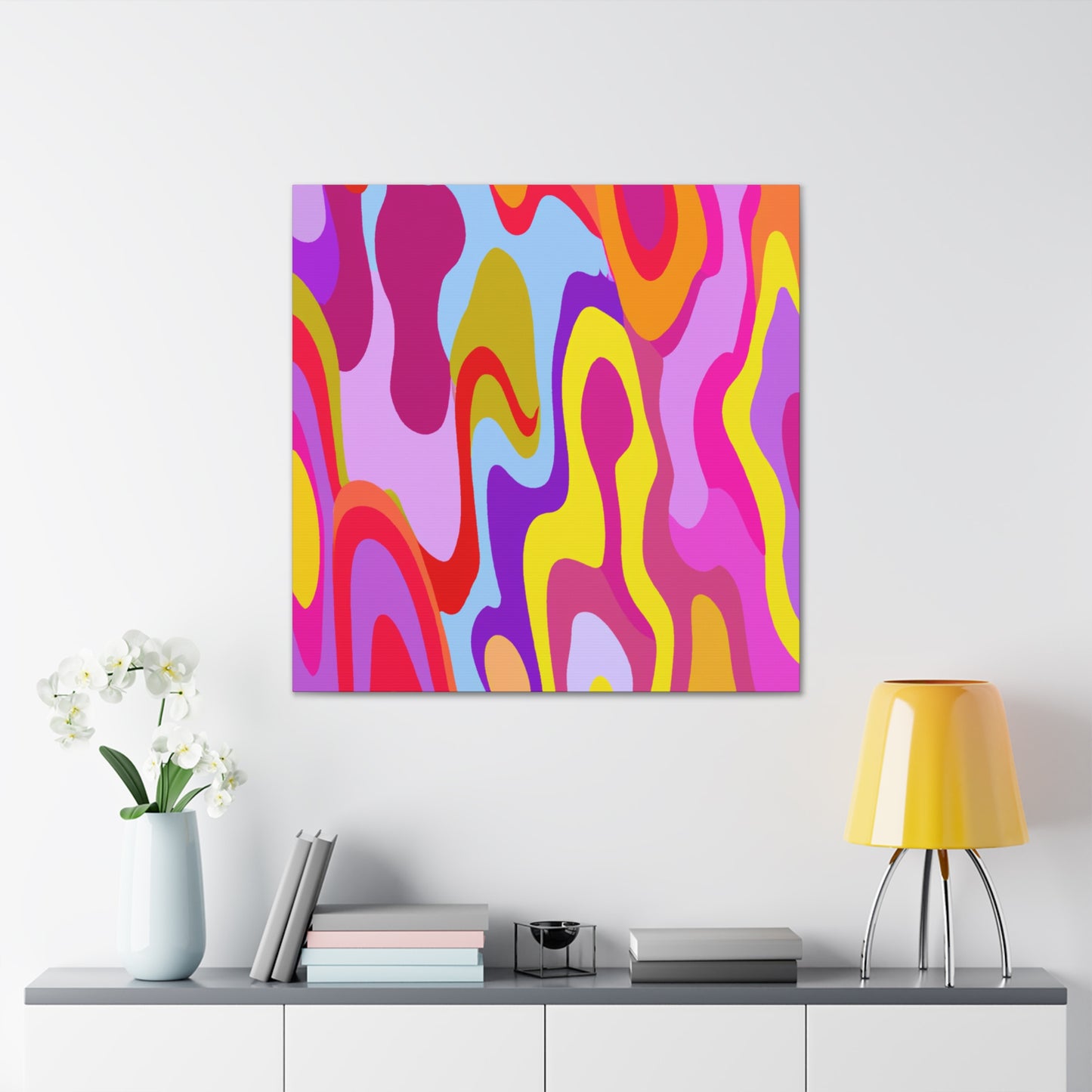 Aqua-Amber - Abstract - Canvas