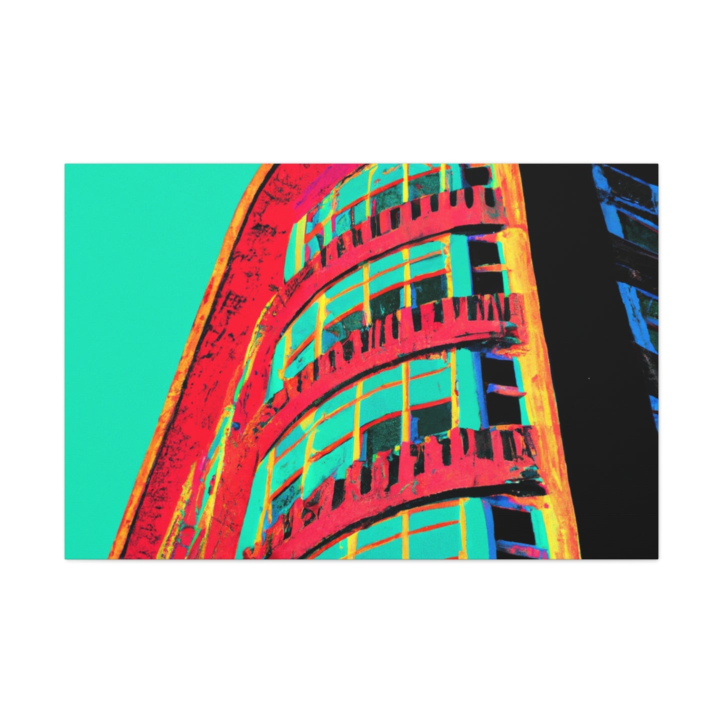 Modernist Tower of Glass and Steel. - Architectural Canvas