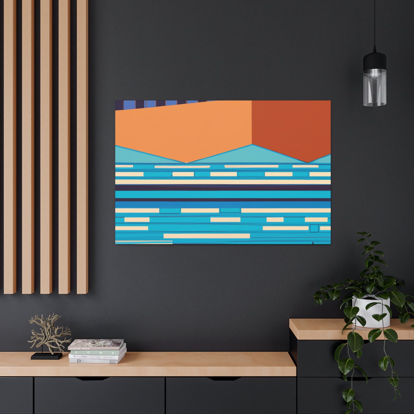 Aqua Pupil - Midcentury Canvas