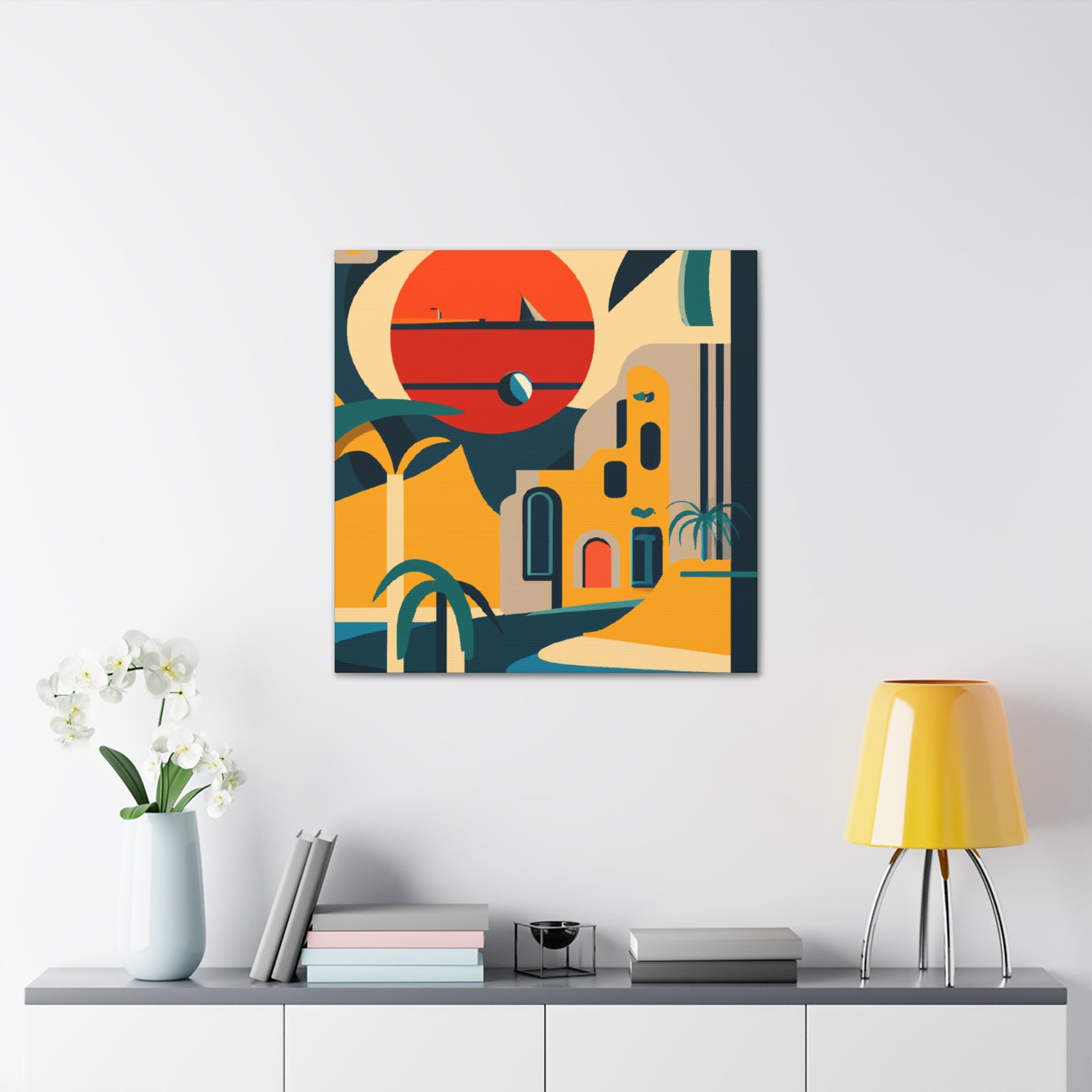 Atomic Sunrise - Midcentury - Canvas