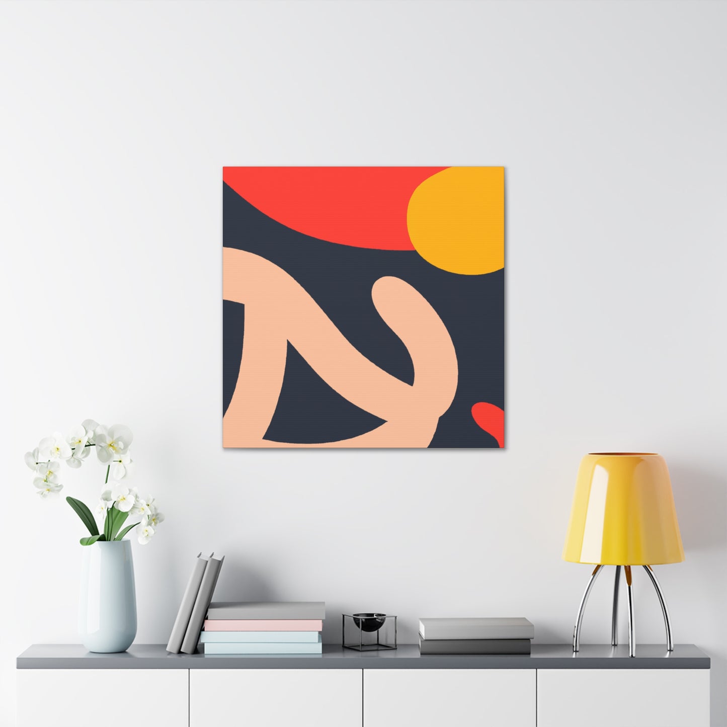 "Maze of Lines - Midcentury" - Canvas