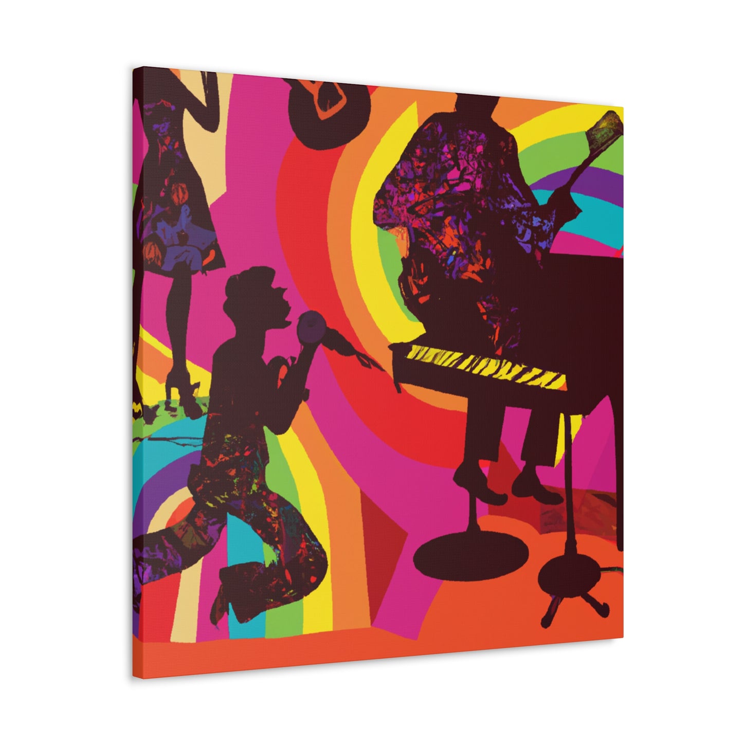 "Cool Cat Shuffle - Retro Music" - Canvas
