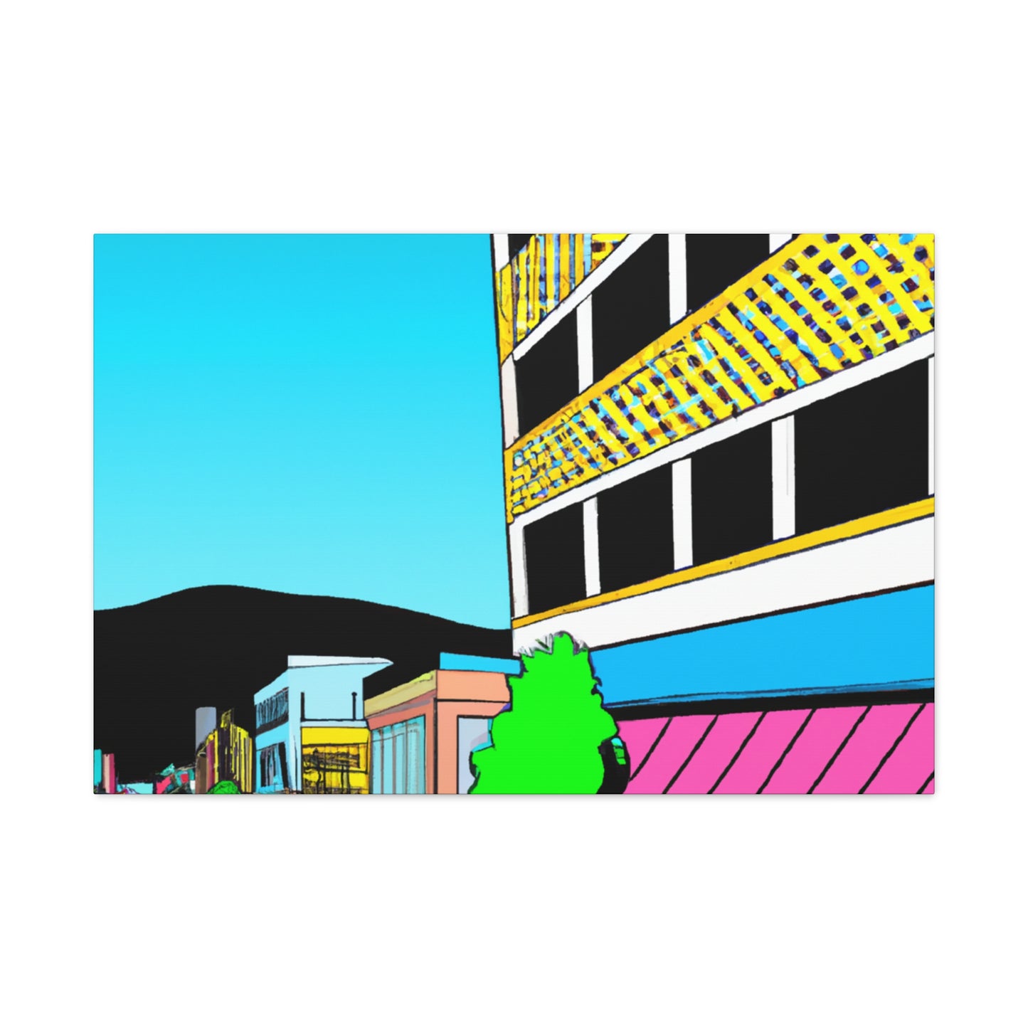 Retro-Vision Avenue - Architectural Canvas Pop Art