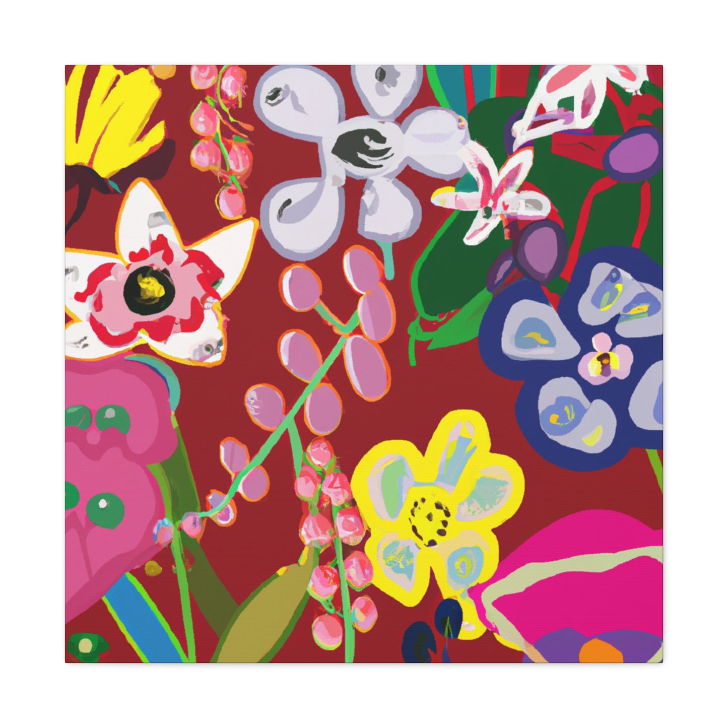 Raspberry Rose - Floral - Canvas
