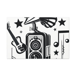 Grooving - Retro Music and Film Canvas