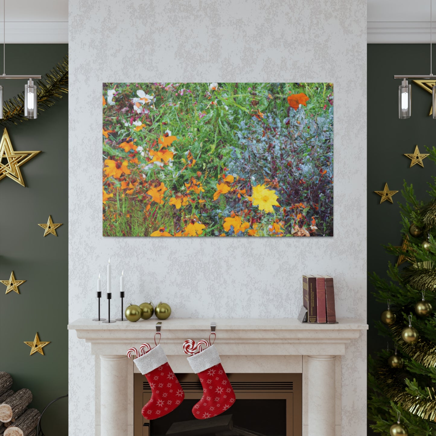 Garden Buzz; A Swarm of Colorful Blooms. - Floral Canvas