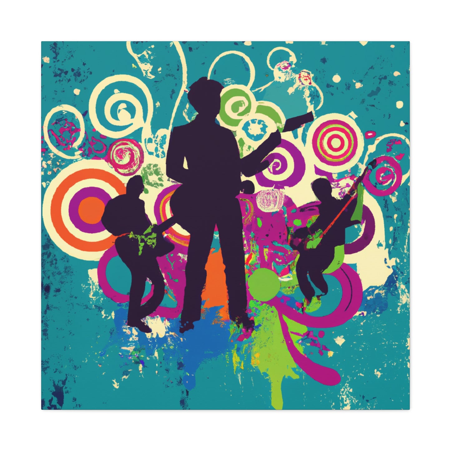 "Clock Rock - Retro Music" - Canvas
