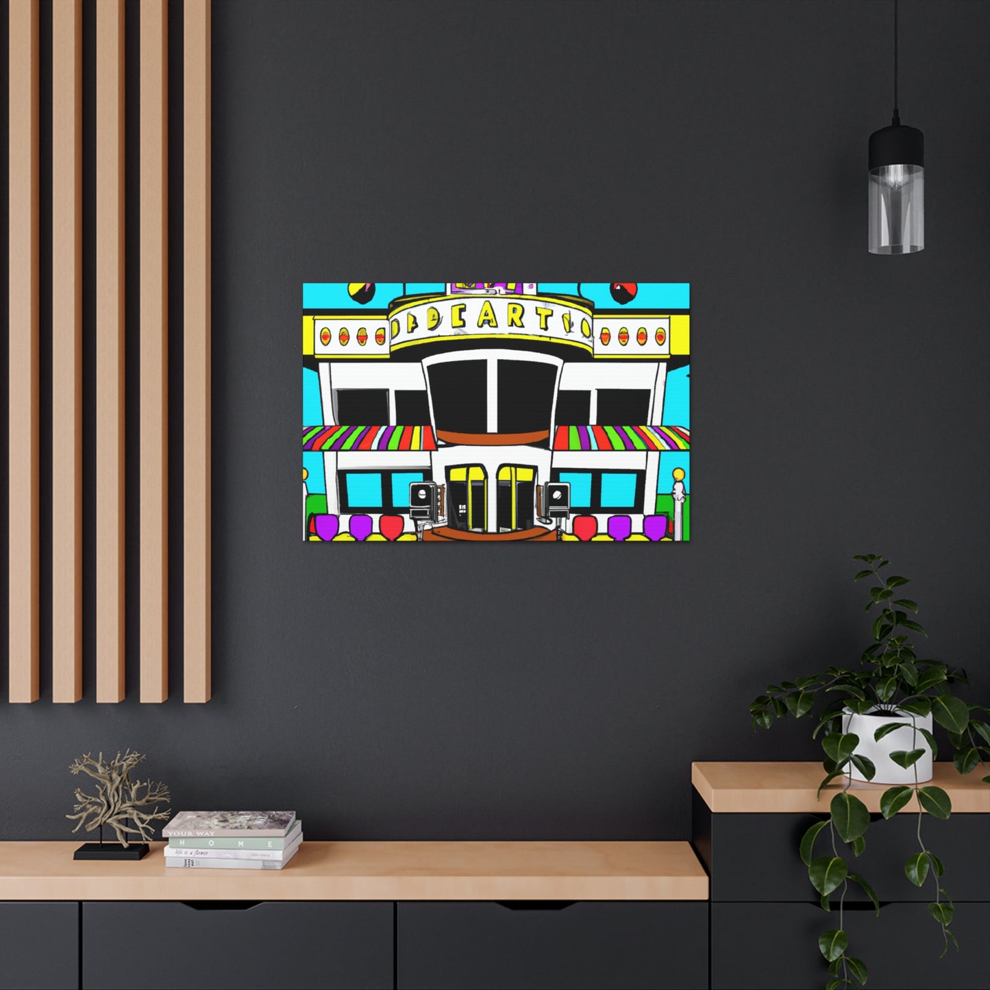Rock-A-Boogie Drive-In Dance Hall - Architectural Canvas Pop Art