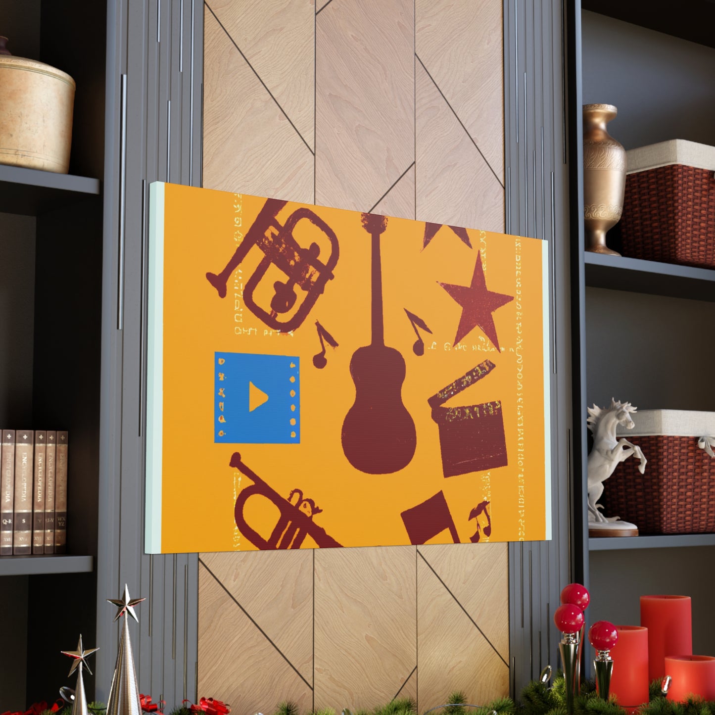 Rockin' Radio Shack - Retro Music and Film Canvas