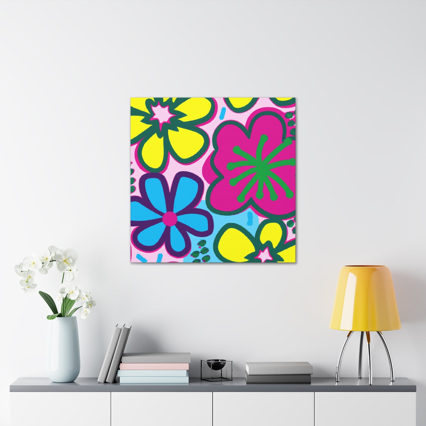 Rainbow Cascade- Floral - Canvas