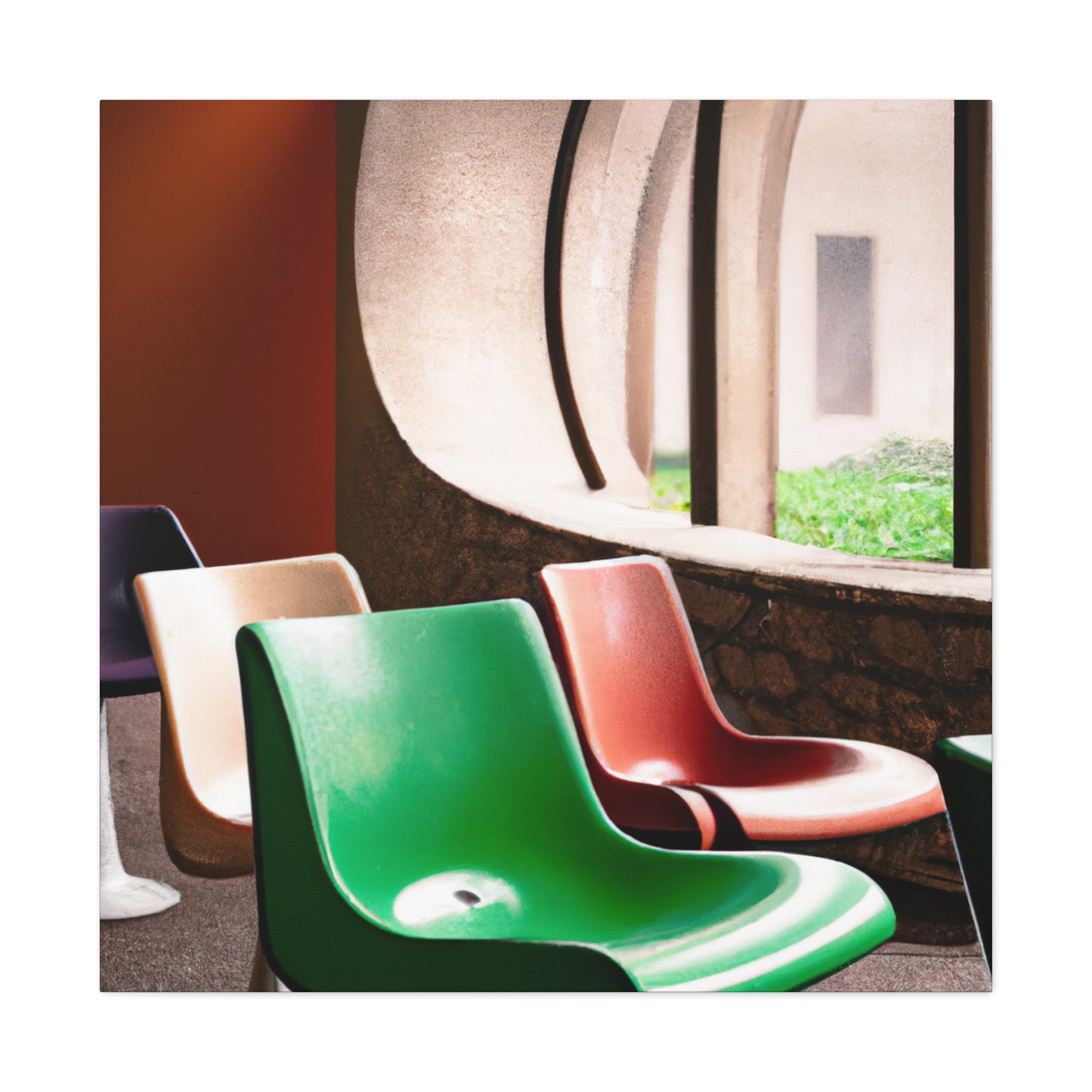 "Breezy Oasis - Midcentury" - Canvas
