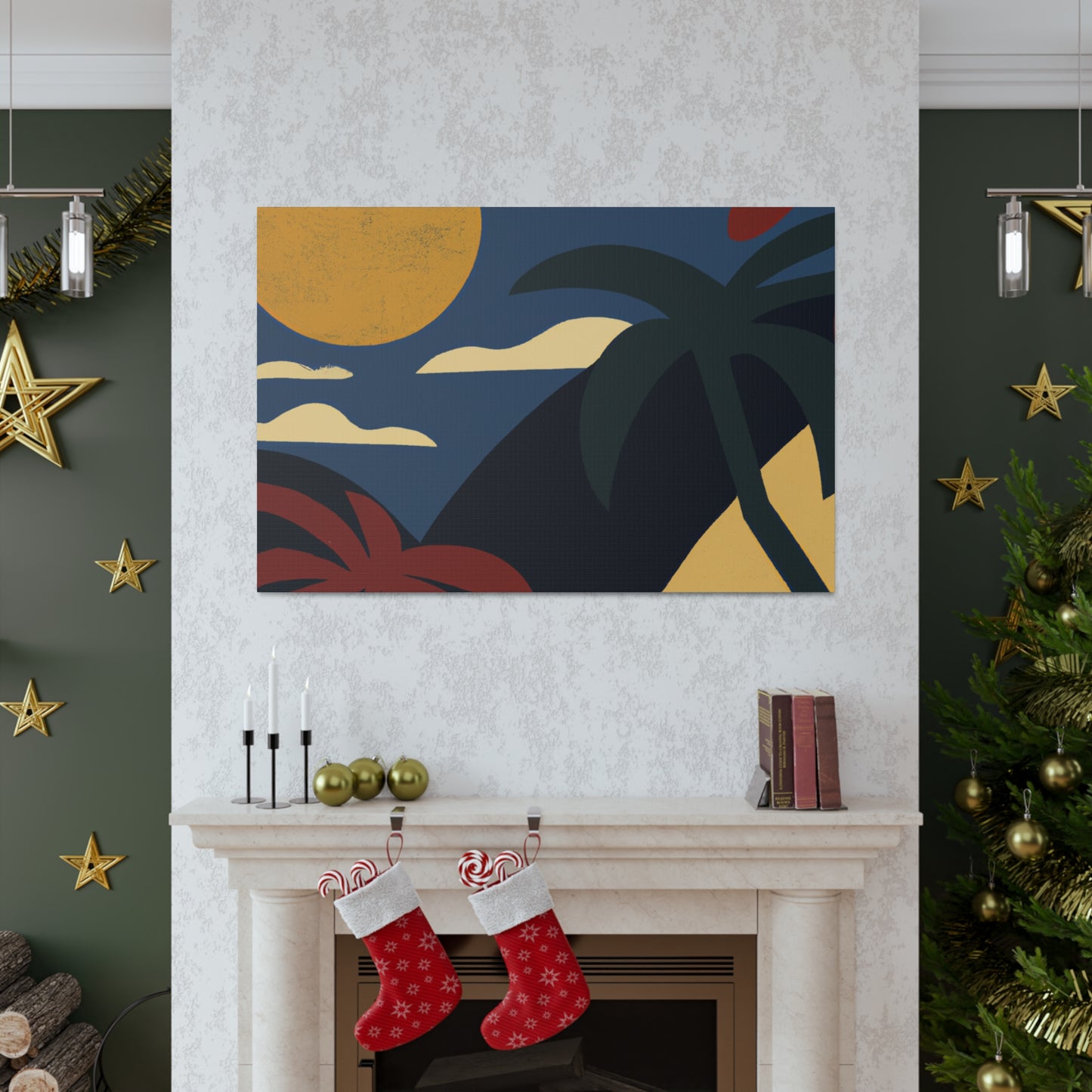 Moonlit Jungle - Midcentury Canvas