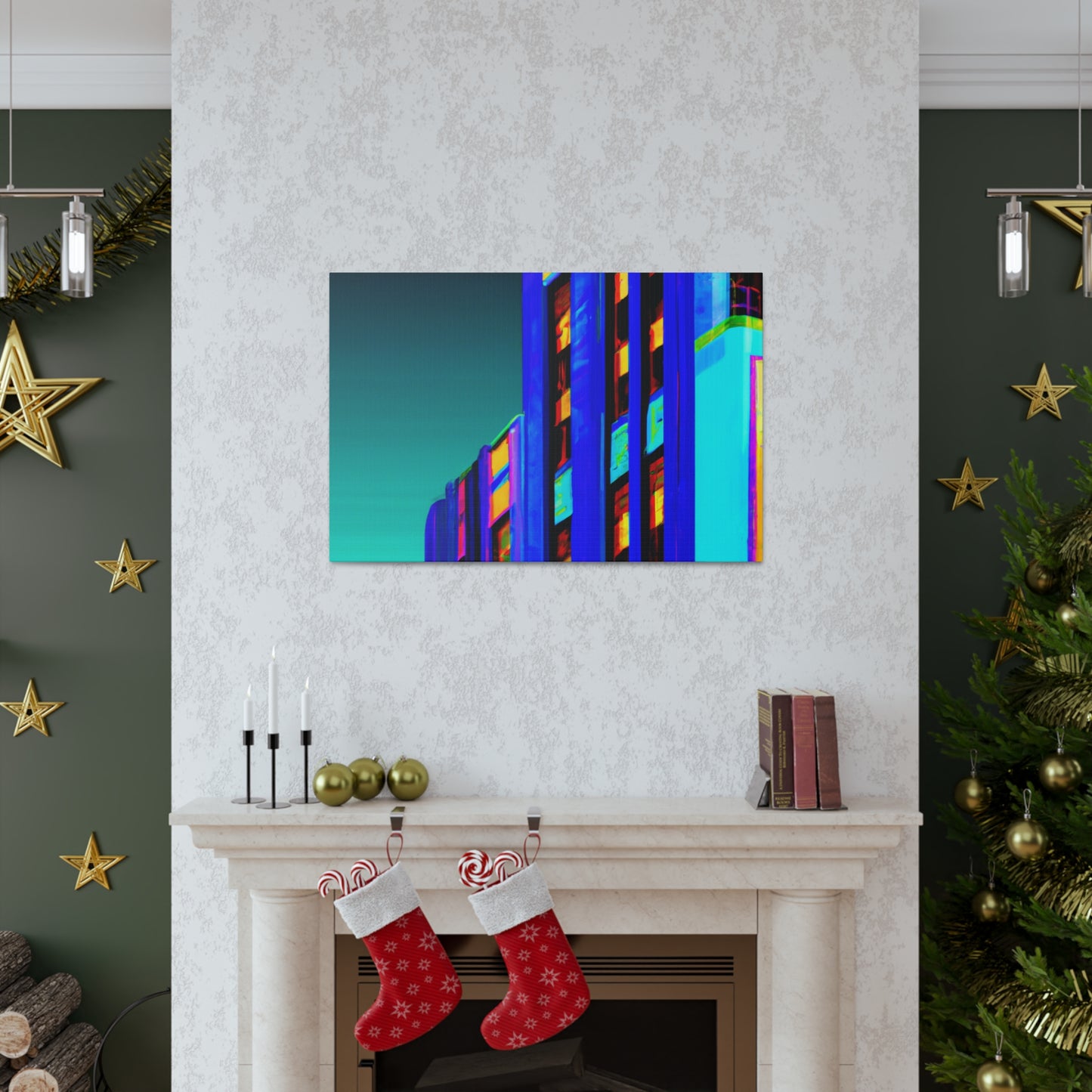 "Skyline Art Deco" - Art Deco Architectural Canvas