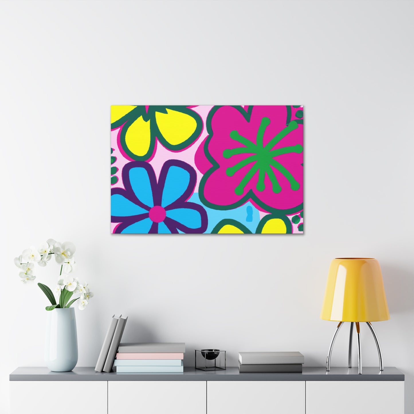 Rainbow Cascade- Floral - Canvas