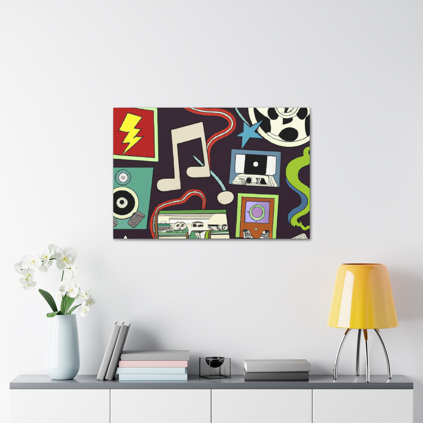 The Sizzling Shoppe - Retro Music and Film Canvas