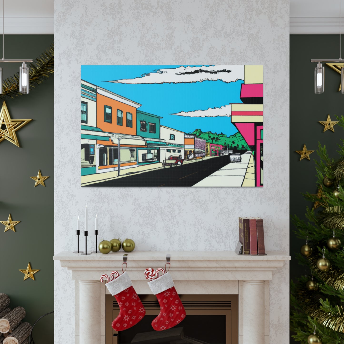 St Louis Ave - Architectural Canvas Pop Art