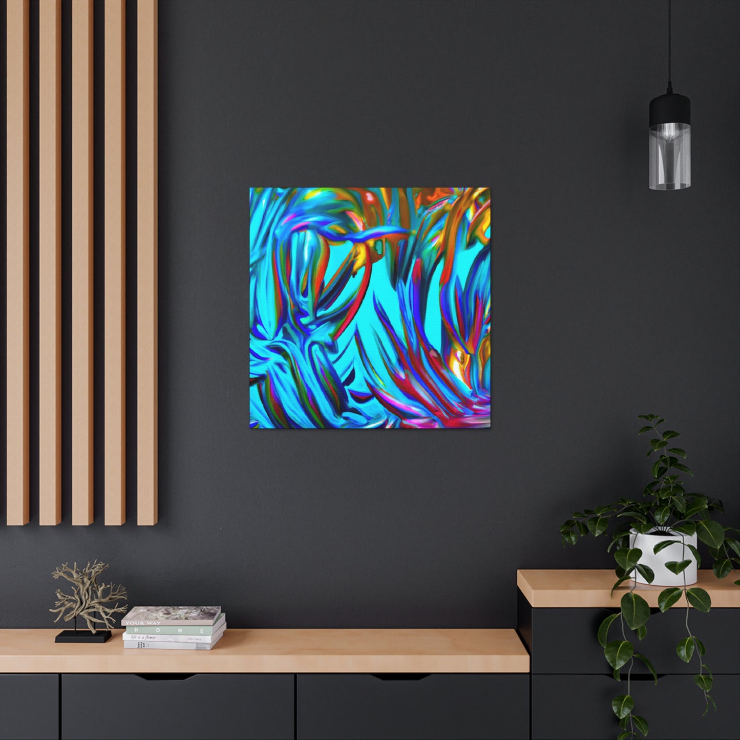 Blue Flames - Canvas - Abstract