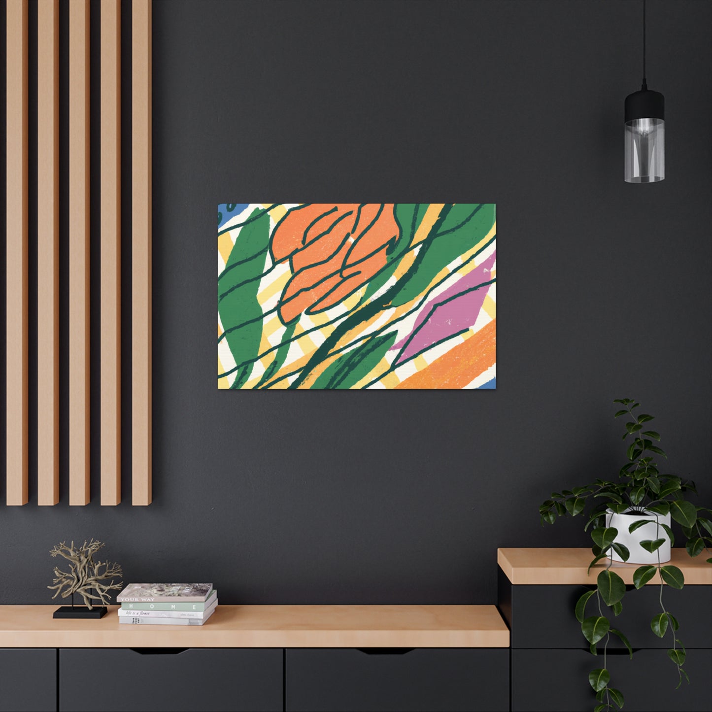 Goldenglare Flower - Midcentury Canvas