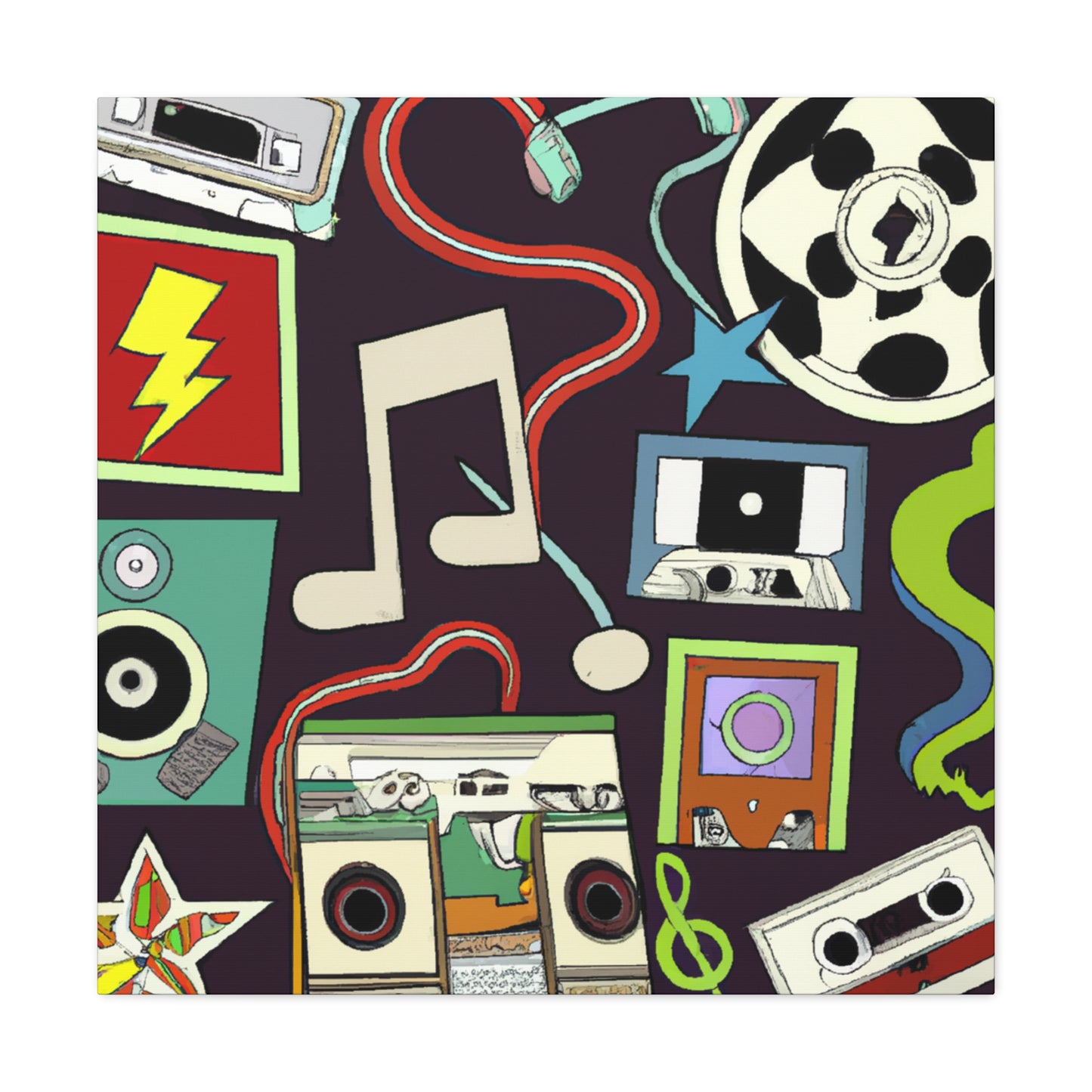 The Sizzling Shoppe - Retro Music and Film Canvas