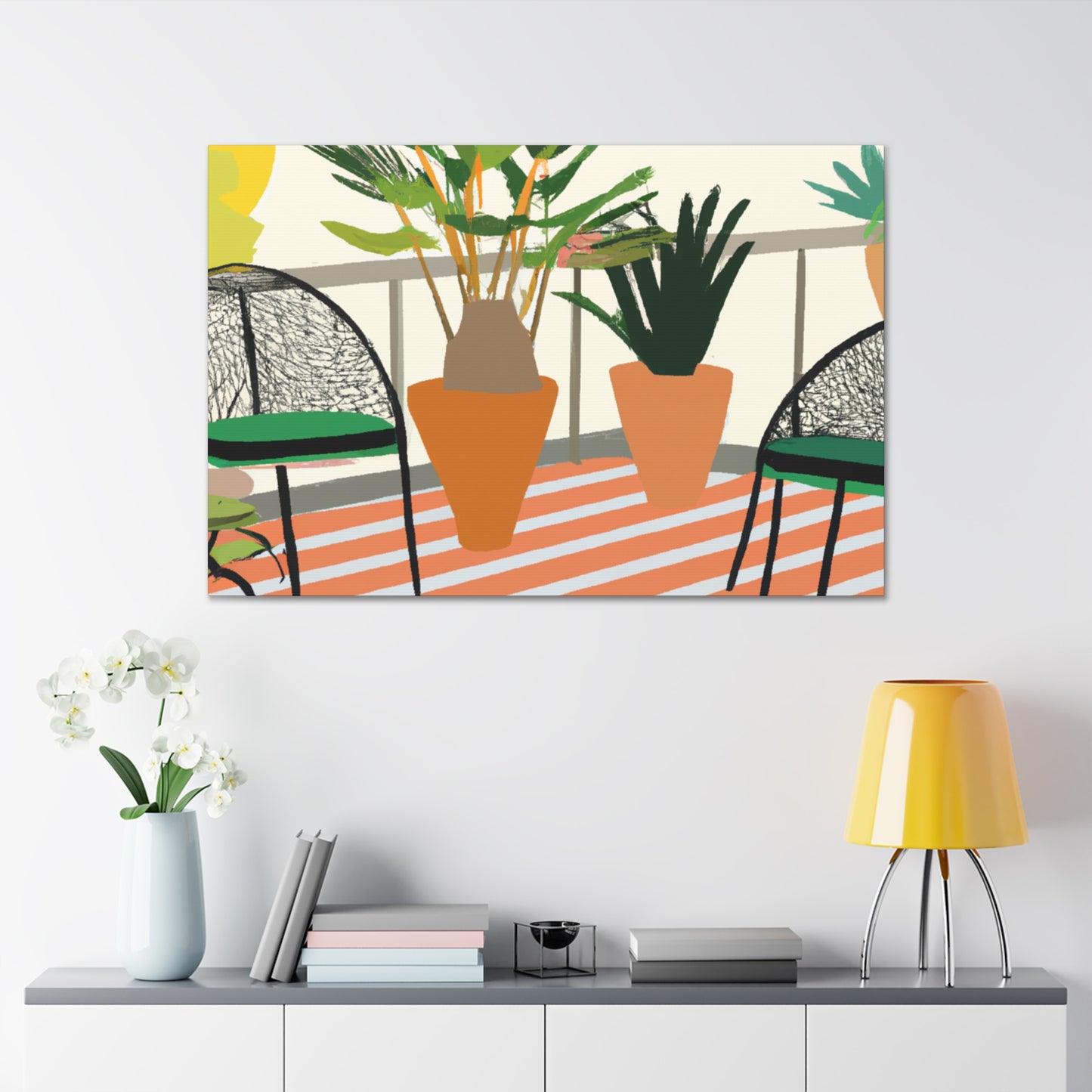 "Contrasting Comfort - Midcentury" - Canvas