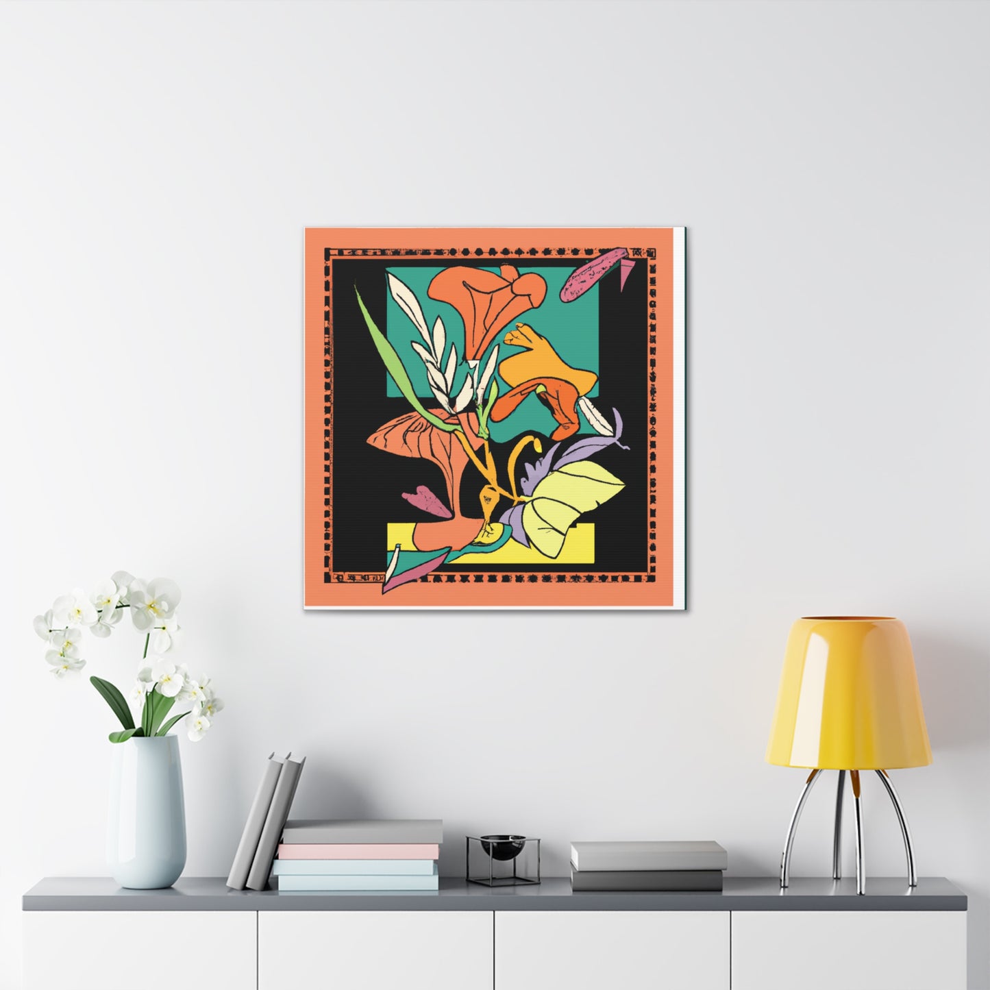 Spikestriped Similiskin. - Floral Canvas Midcentury