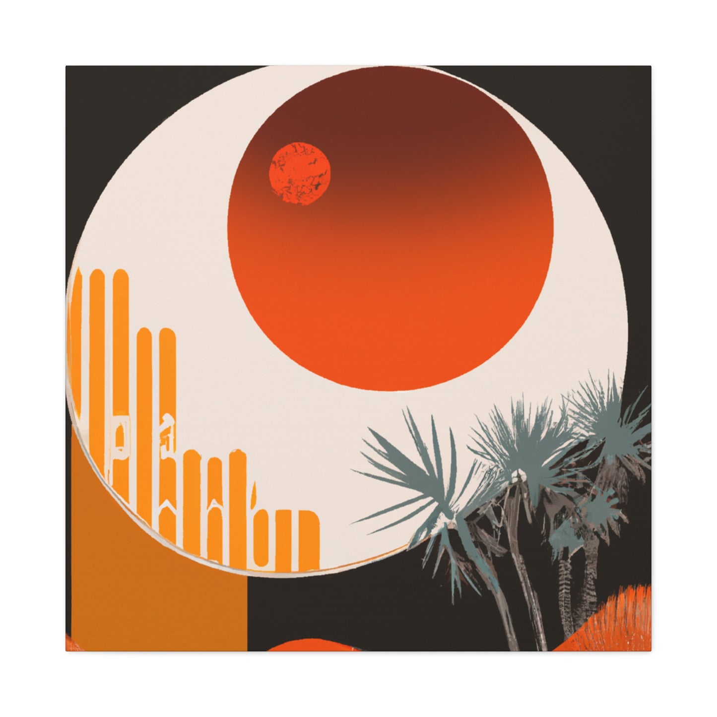 Orange Cascade - Midcentury - Canvas