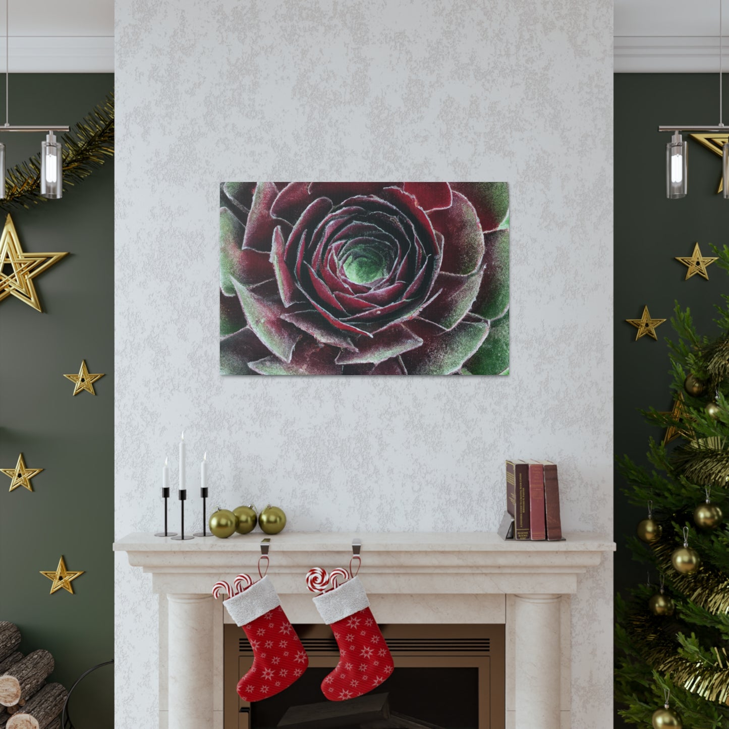 Red Garden Petals. - Canvas - Succulent