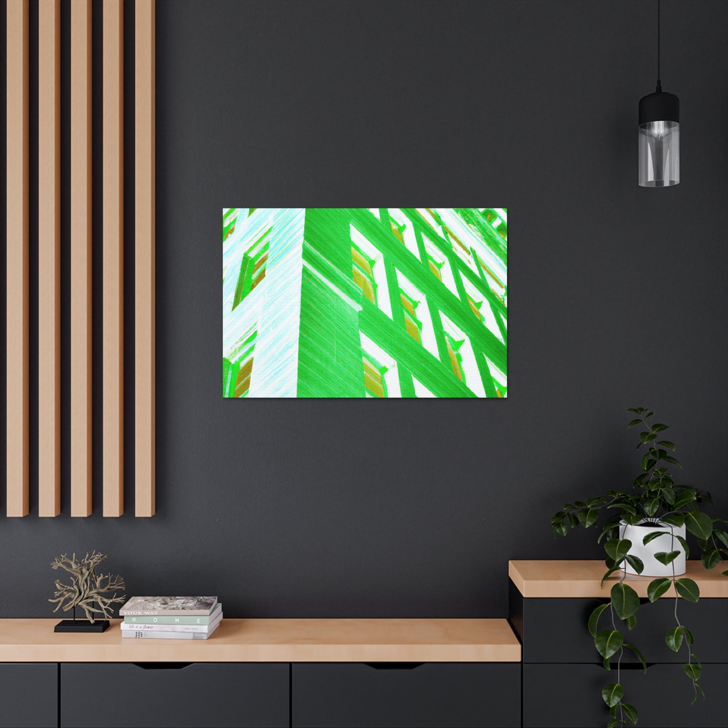 Neon Skyscraper - Architectural Canvas Pop Art