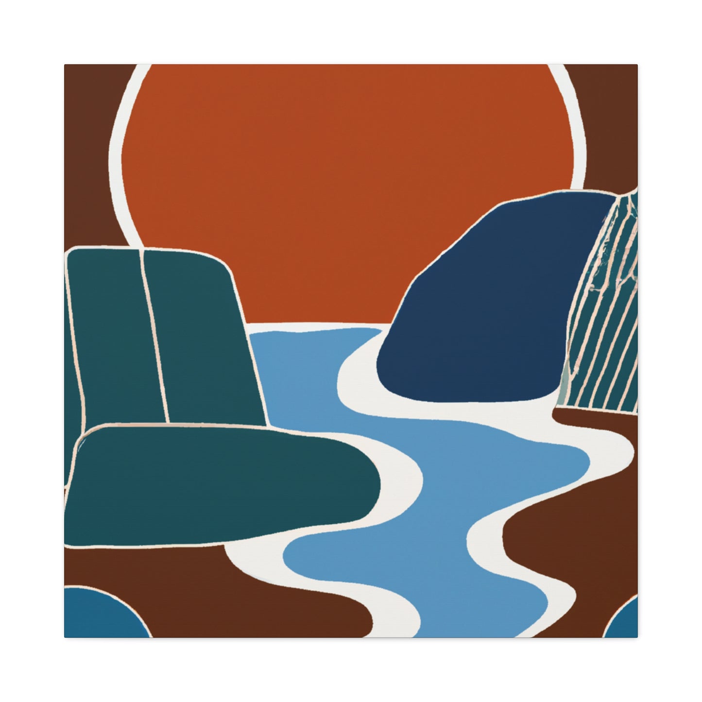 Vivid Hexagon- Midcentury - Canvas