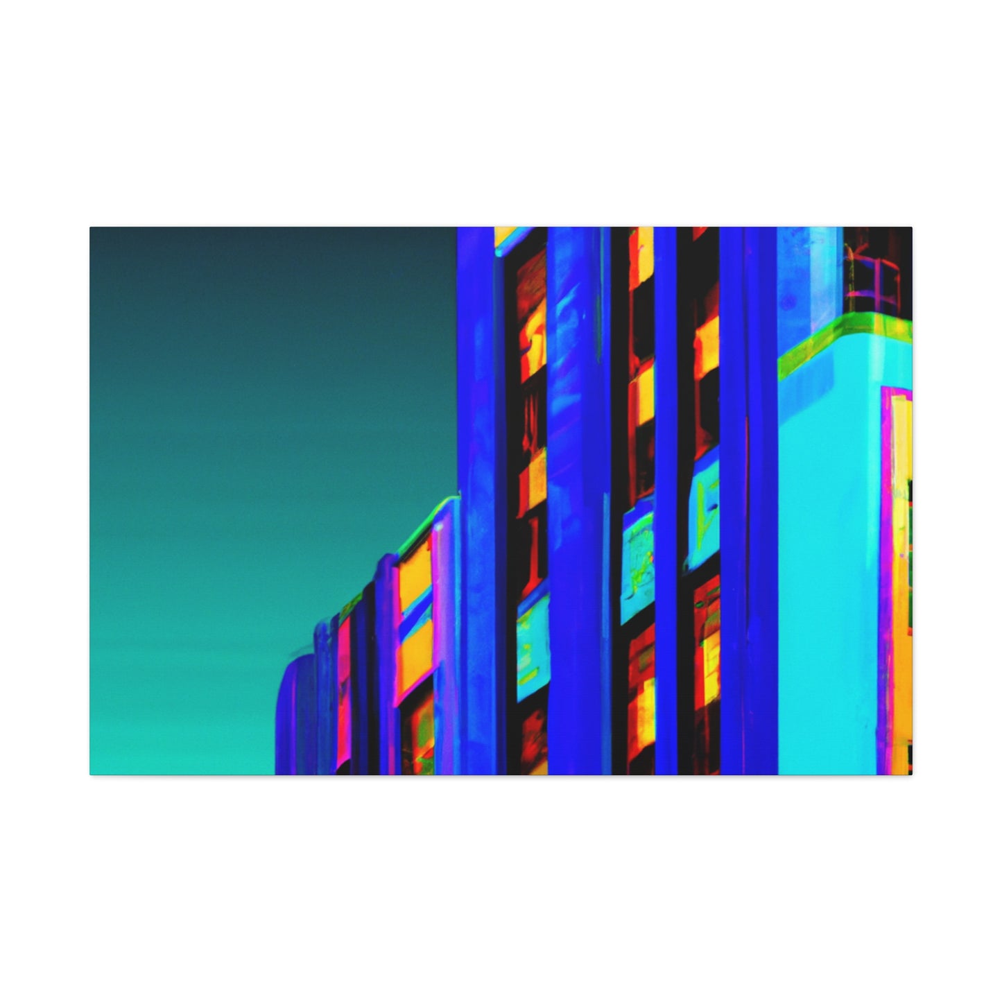 "Skyline Art Deco" - Art Deco Architectural Canvas