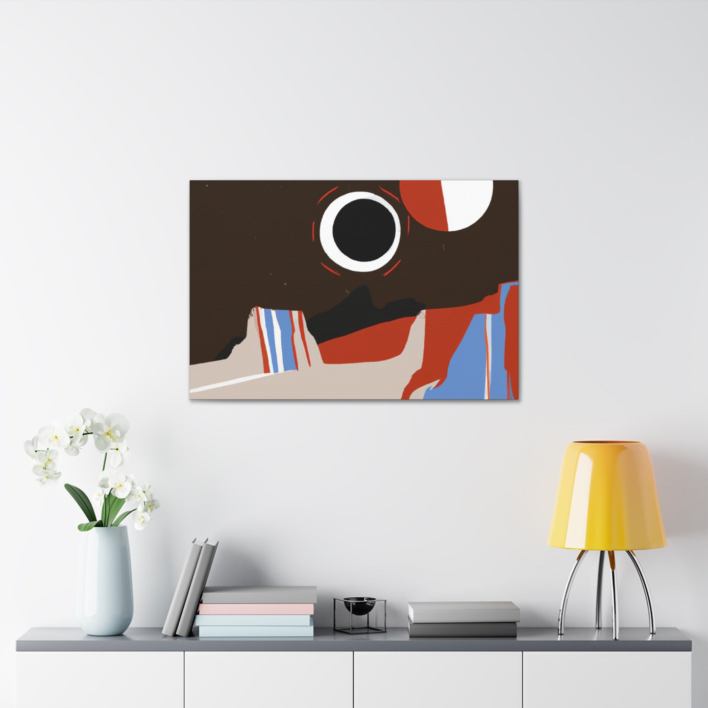 "Dreamy Geometric Glow - Midcentury" - Canvas