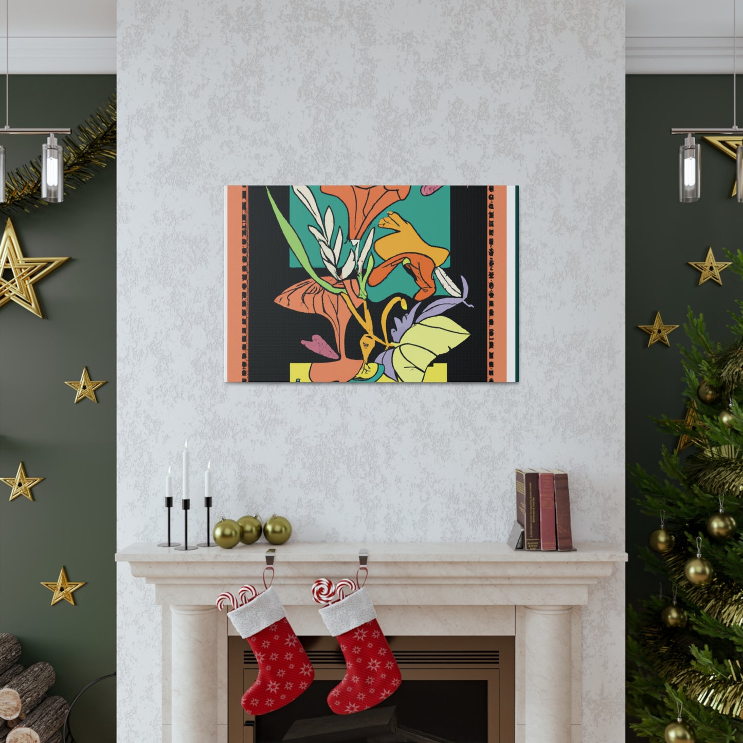 Spikestriped Similiskin. - Floral Canvas Midcentury