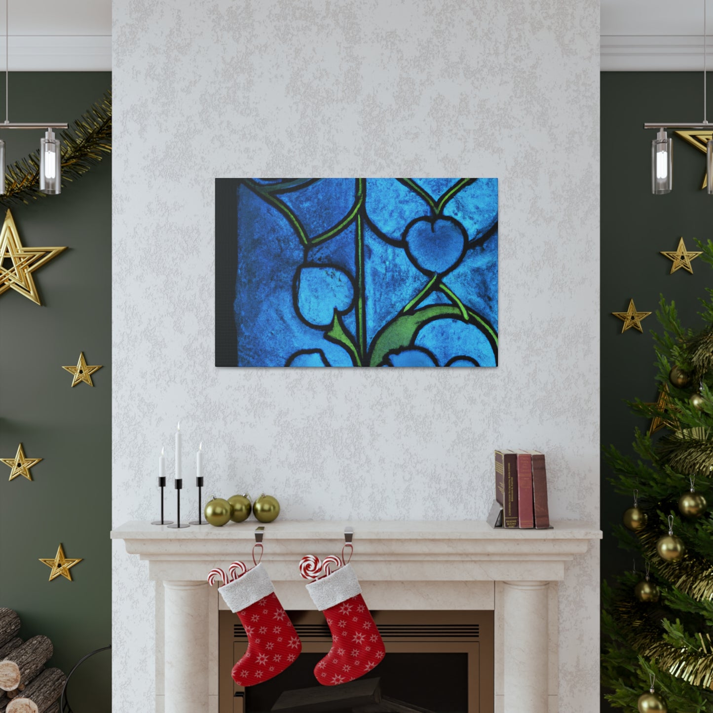 "Blue Petals" - Glass Canvas